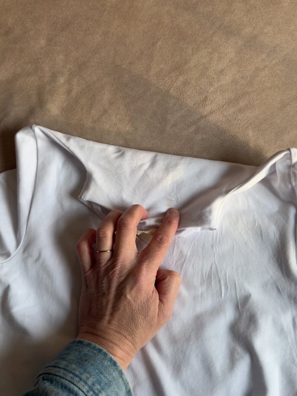 New w/ Tags Madewell White Short-Sleeve Mock Neck Tee - Picture 11 of 14